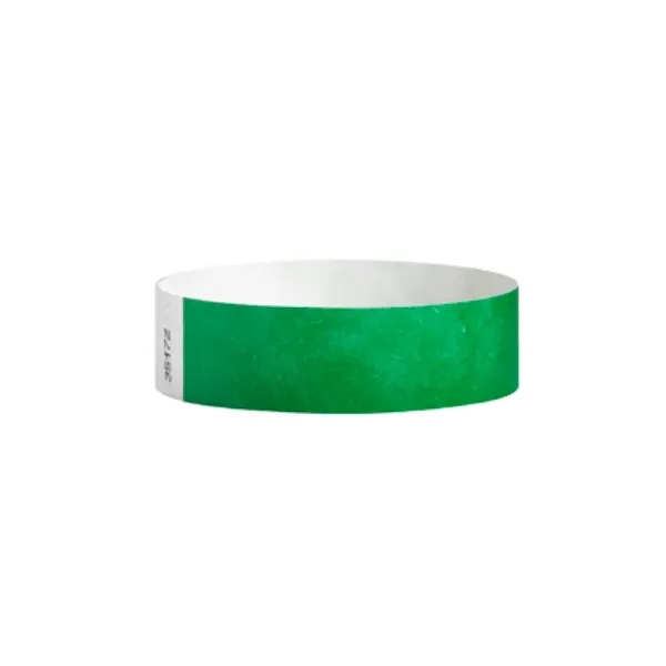 Kelly Green color option for 3/4" Printed Custom Tyvek Wristbands