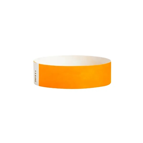 Neon Orange color option for 3/4" Printed Custom Tyvek Wristbands