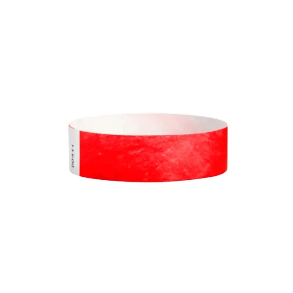 Neon Red color option for 3/4" Printed Custom Tyvek Wristbands