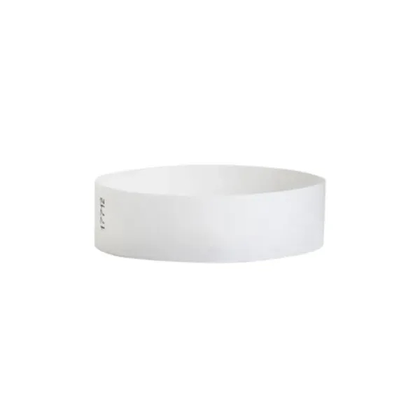 White color option for 3/4" Printed Custom Tyvek Wristbands