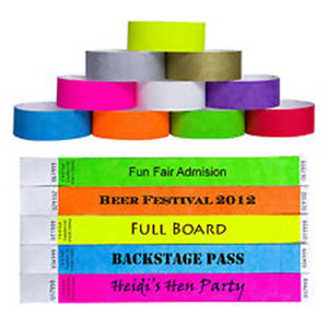 Photo of 3/4" Printed Custom Tyvek Wristbands