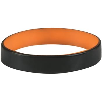 Black/Orange color option for Color Coated Silicone Bracelet