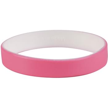 Pink/White color option for Color Coated Silicone Bracelet