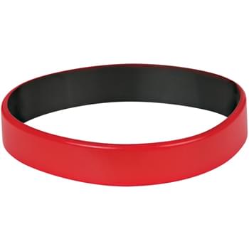 Red/Black color option for Color Coated Silicone Bracelet