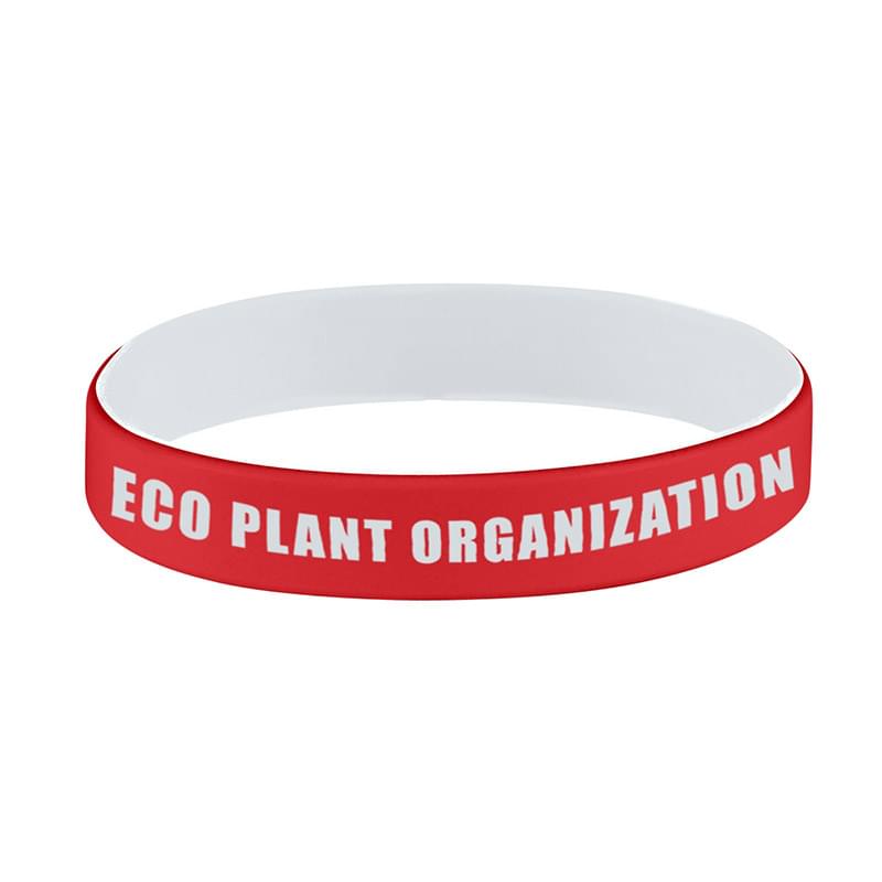 Red/White color option for Color Coated Silicone Bracelet