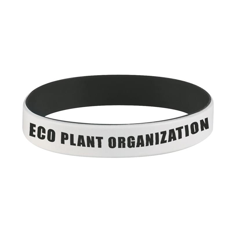 White/Black color option for Color Coated Silicone Bracelet