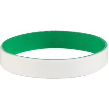 White/Kelly Green color option for Color Coated Silicone Bracelet