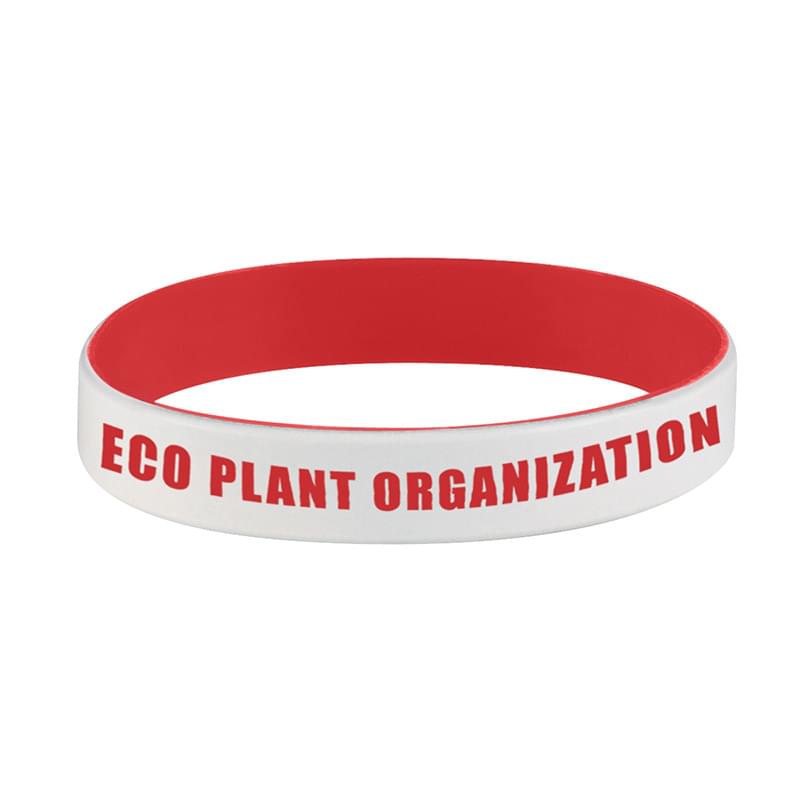 White/Red color option for Color Coated Silicone Bracelet