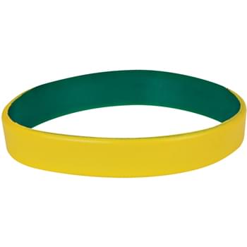 Yellow/Forest Green color option for Color Coated Silicone Bracelet