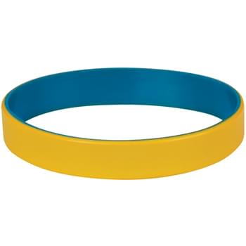 Yellow/Royal Blue color option for Color Coated Silicone Bracelet