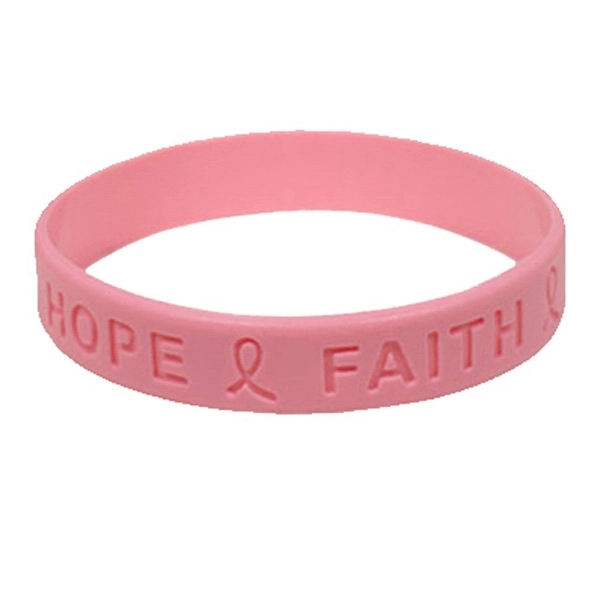 Light Pink color option for 1/2 Inch Debossed Custom Silicone Wristbands