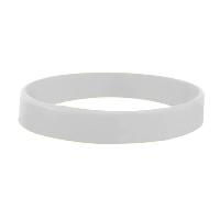 White color option for 1" Screen Printed Silicone Wristband