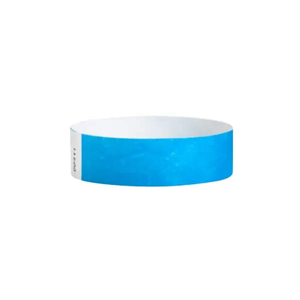 Neon Blue color option for 3/4" Custom Tyvek Wrist Band