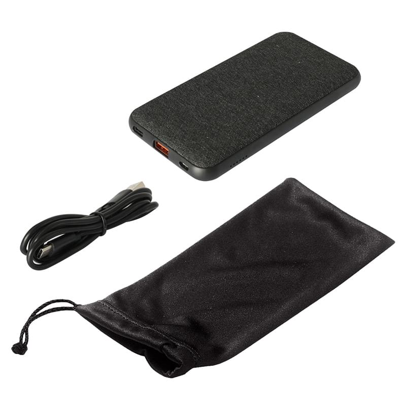 Charcoal color option for 10000 Mah Wireless Charging Pad & Power Bank With Pouch