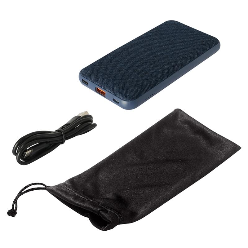 Navy color option for 10000 Mah Wireless Charging Pad & Power Bank With Pouch