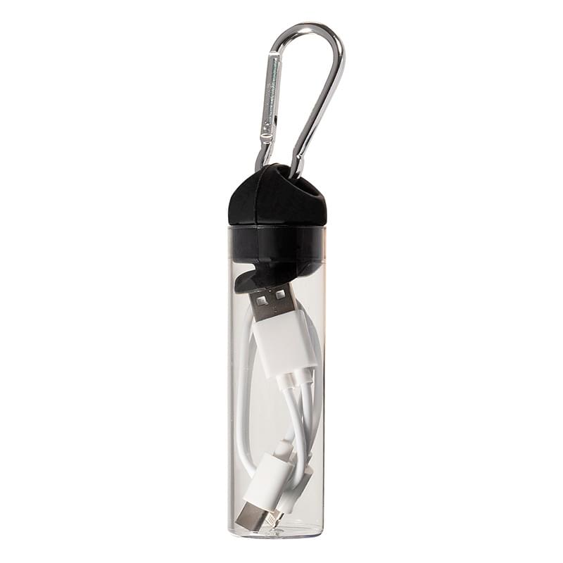 Black color option for 3 In 1 Charger Cable In Carabiner Storage Tube