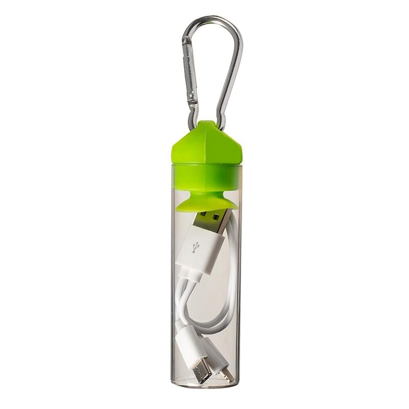 Lime Green color option for 3 In 1 Charger Cable In Carabiner Storage Tube