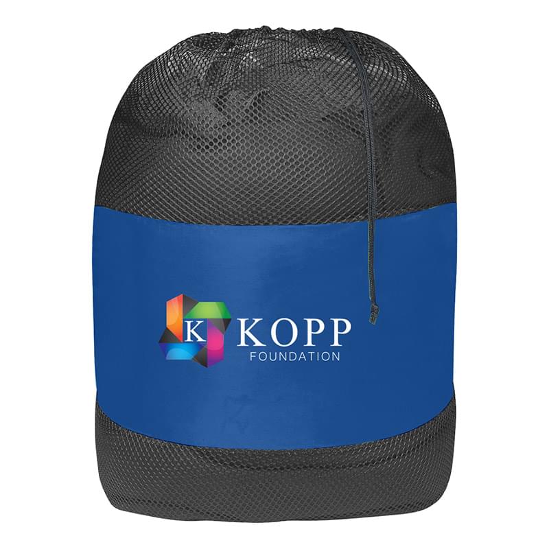 Black/Royal Blue color option for 25"X 36" Mesh Laundry Bag With Drawstring