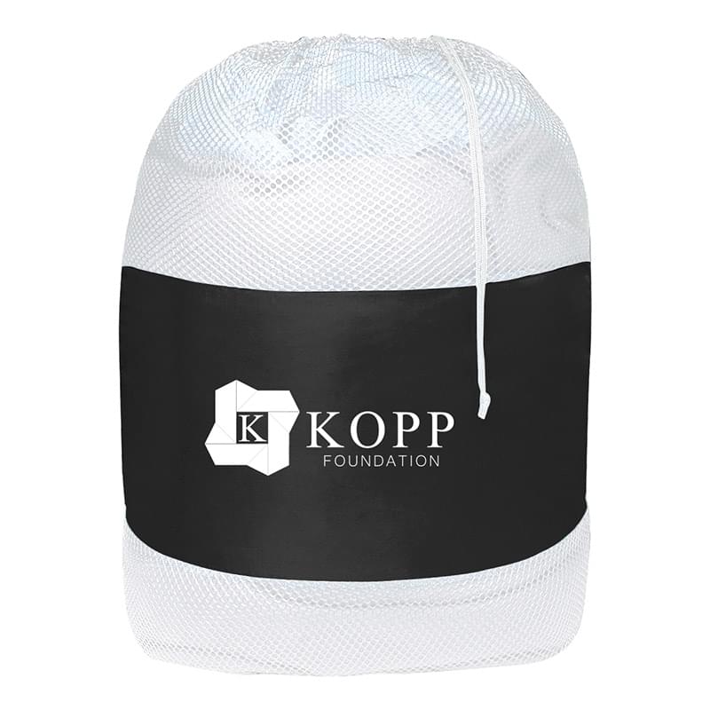 White/Black color option for 25"X 36" Mesh Laundry Bag With Drawstring