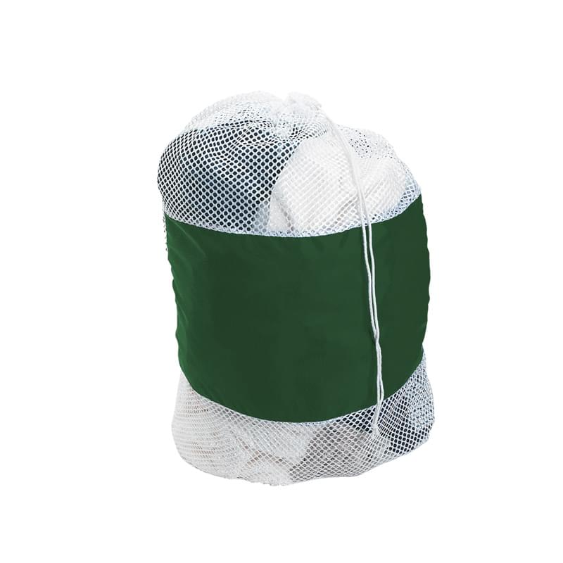 White/Forest Green color option for 25"X 36" Mesh Laundry Bag With Drawstring