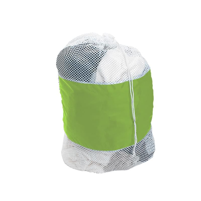 White/Lime Green color option for 25"X 36" Mesh Laundry Bag With Drawstring
