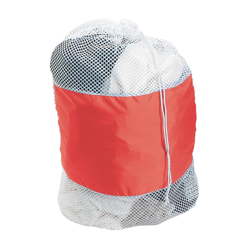 White/Red color option for 25"X 36" Mesh Laundry Bag With Drawstring
