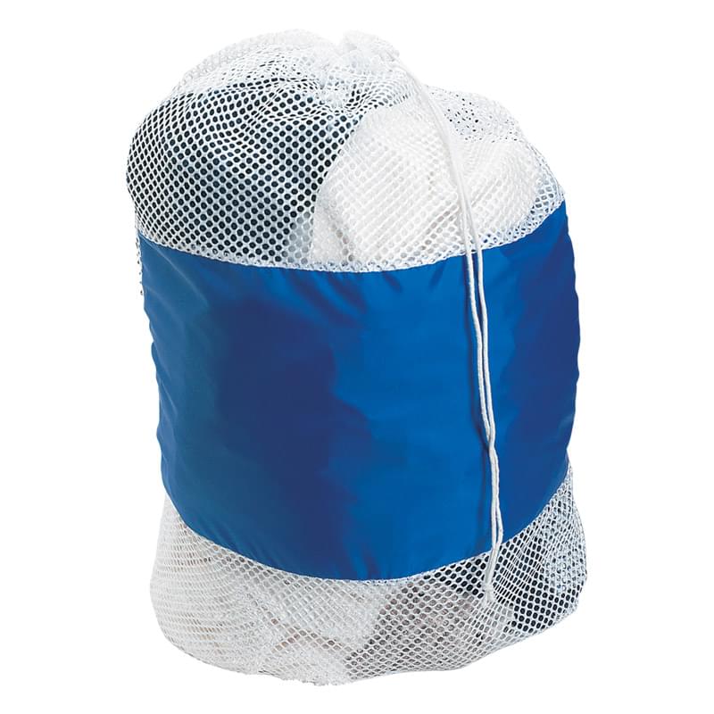 White/Royal Blue color option for 25"X 36" Mesh Laundry Bag With Drawstring