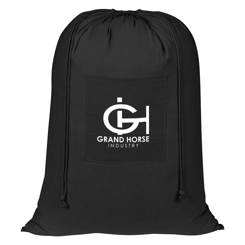Black color option for 100% Cotton Laundry Bag With Drawstring Closure
