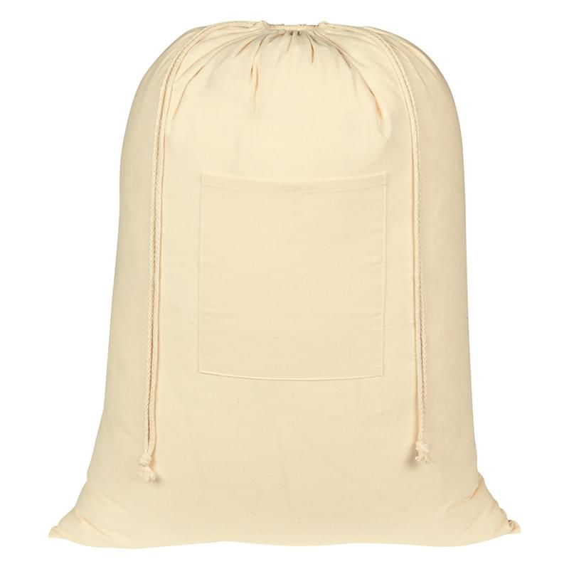 Natural color option for 100% Cotton Laundry Bag With Drawstring Closure