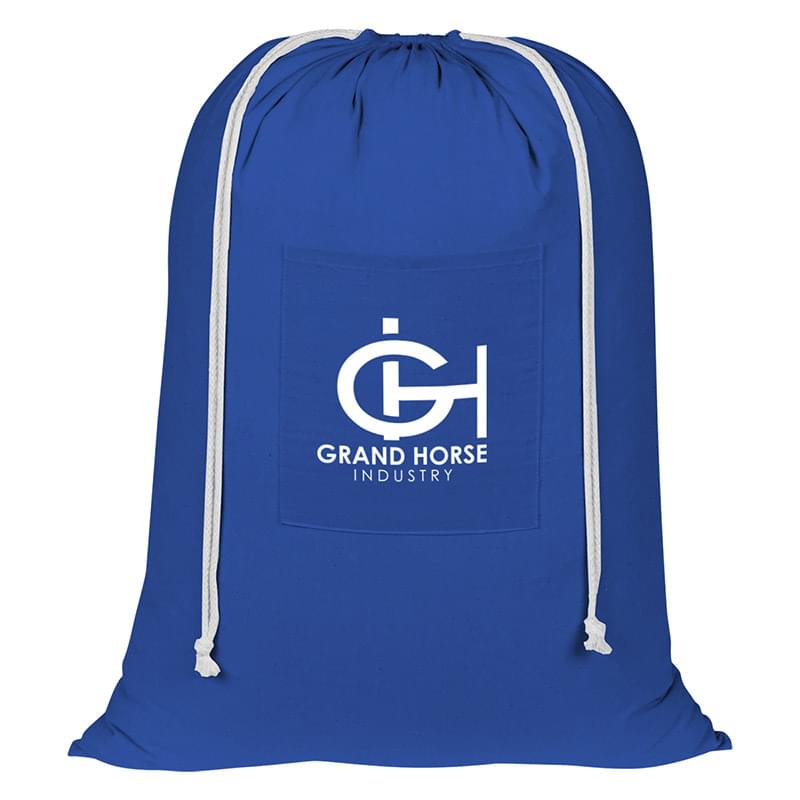 Royal Blue color option for 100% Cotton Laundry Bag With Drawstring Closure