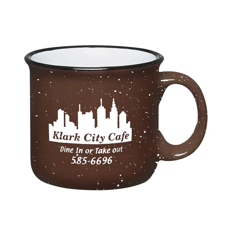 Brown/White color option for 15 Oz. Campfire Mug With Mug Stuffer Jelly Beans