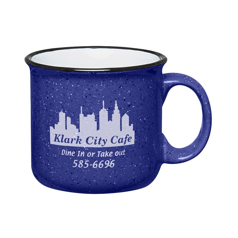 Royal Blue/White color option for 15 Oz. Campfire Mug With Mug Stuffer Jelly Beans