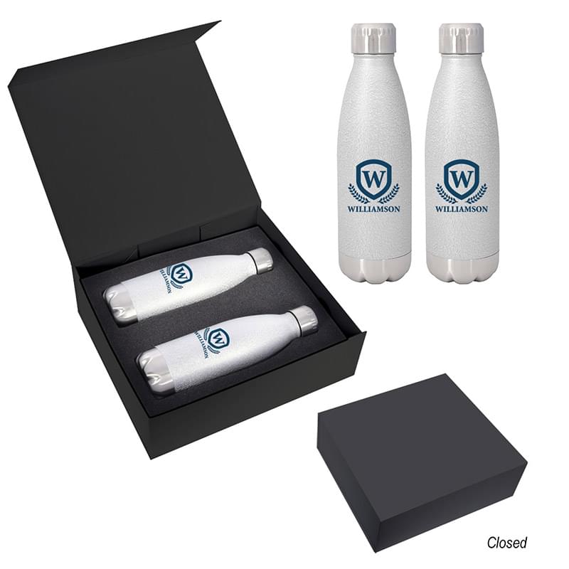 Black Box color option for 16 Oz. Iced Out Swiggy Stainless Steel Bottle Gift Set