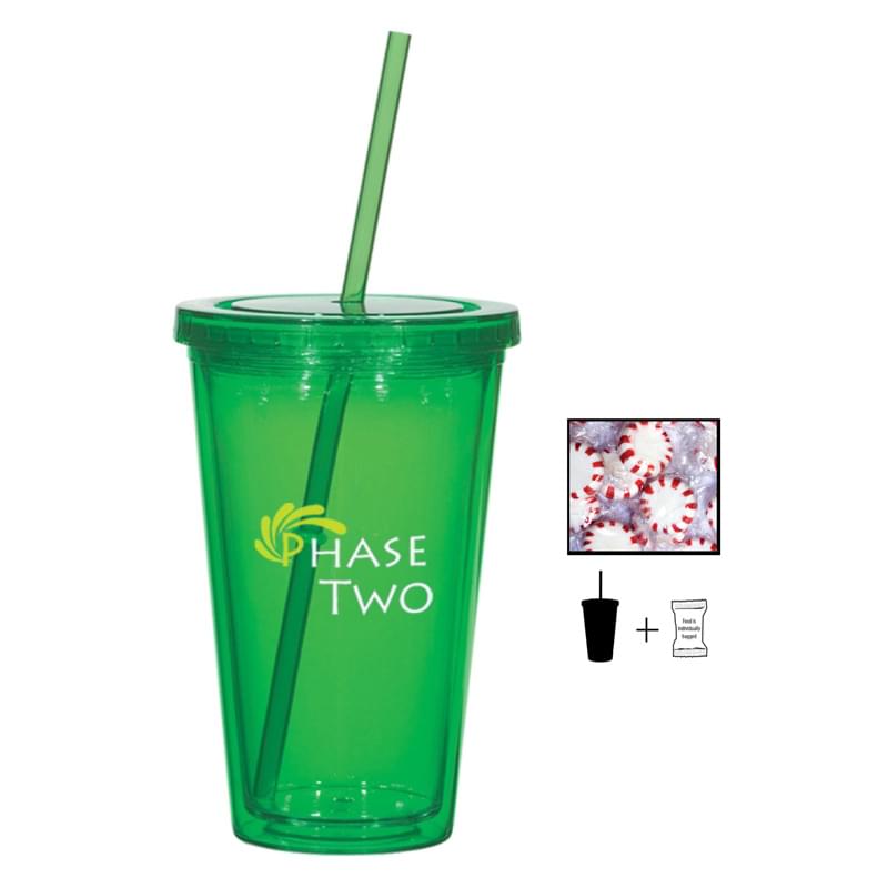 Translucent Green color option for 16 Oz. Double Wall Tumbler With Starlite Mints