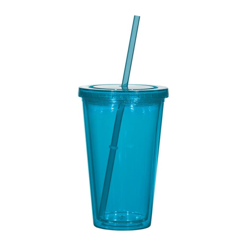 Translucent Teal color option for 16 Oz. Double Wall Tumbler With Jolly Ranchers