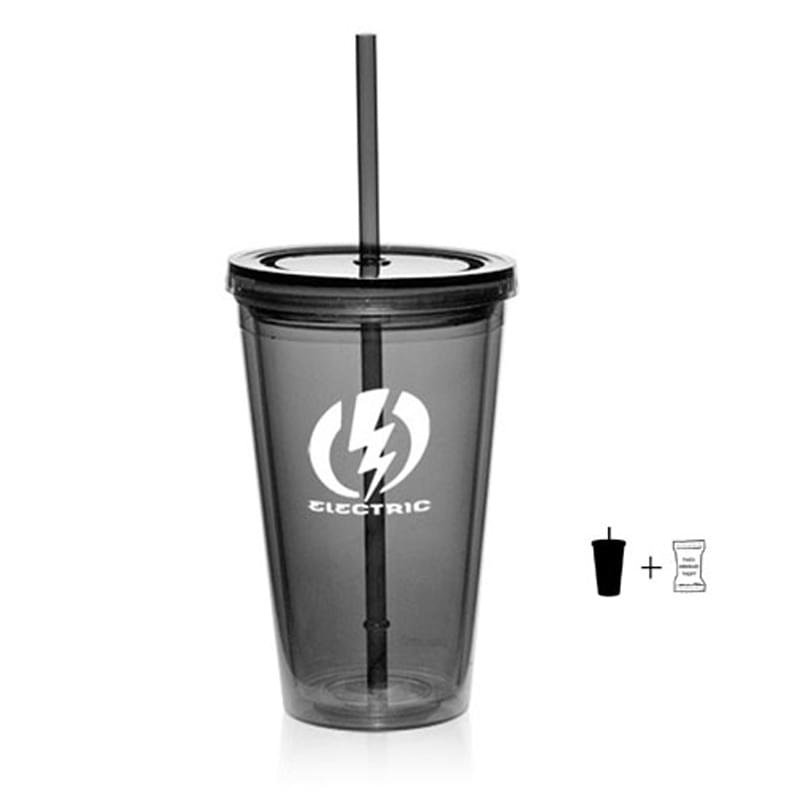 Translucent Charcoal color option for 16 Oz. Double Wall Tumbler With Conversation Hearts