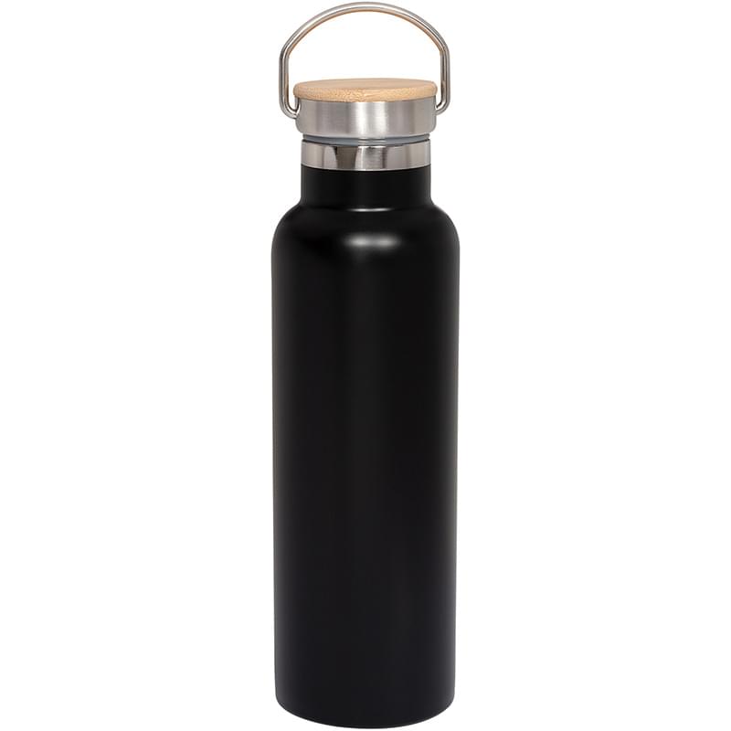 Matte Black color option for 20 Oz. Vacuum Bottle With Bamboo Lid