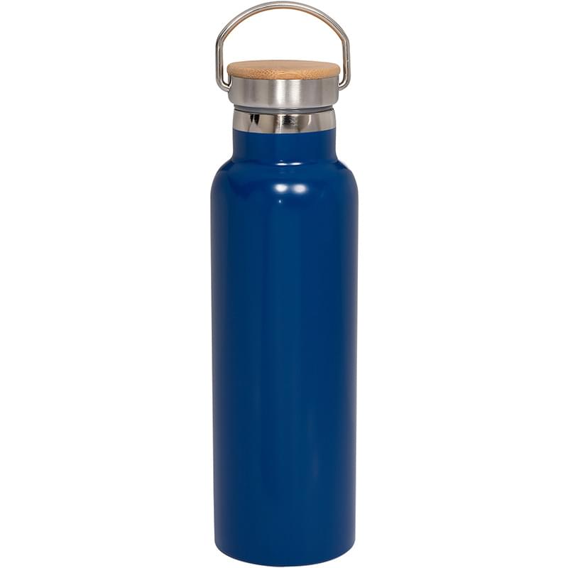 Matte Blue color option for 20 Oz. Vacuum Bottle With Bamboo Lid