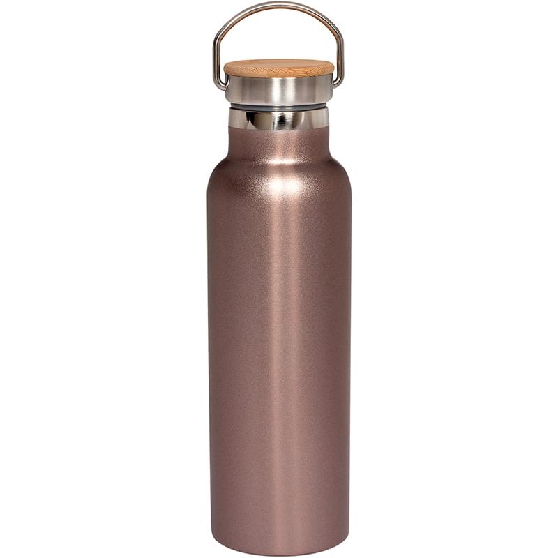 Rose Gold color option for 20 Oz. Vacuum Bottle With Bamboo Lid