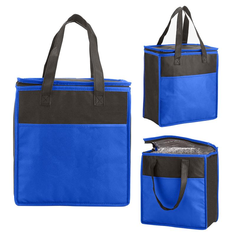 Blue/Black color option for Bicolored Insulated Flat Top Tote