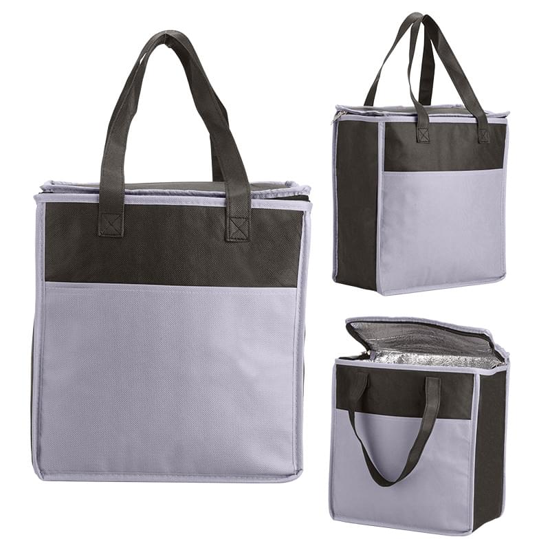 Gray/Black color option for Bicolored Insulated Flat Top Tote