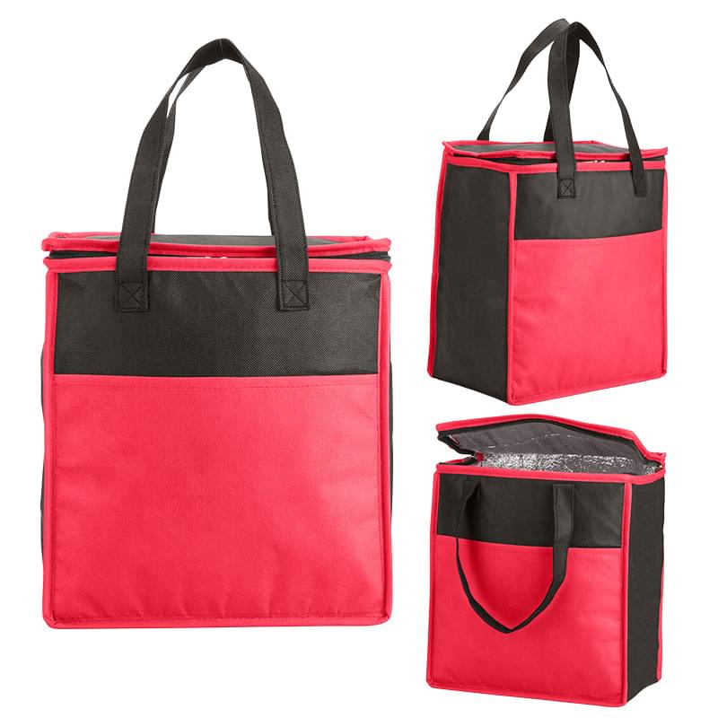 Red/Black color option for Bicolored Insulated Flat Top Tote