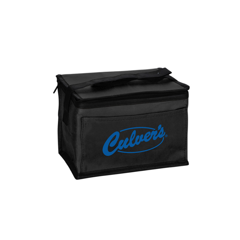 Black color option for 8"W X 6"D X 5.5"H With 20" Handle 6 Pack Cooler
