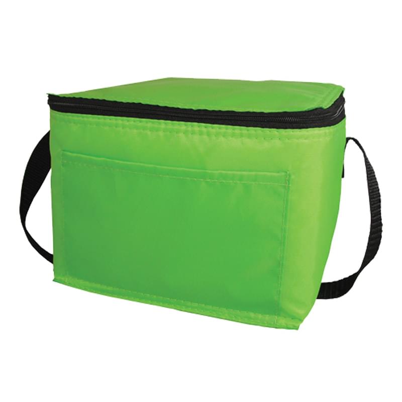 Lime Green color option for 6 Pack Cooler Bag   Polyester Insulated Lunch Bag With Handle & Pocket