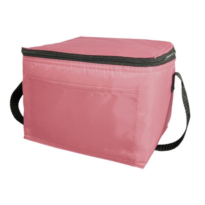 Pink color option for 6 Pack Cooler Bag   Polyester Insulated Lunch Bag With Handle & Pocket