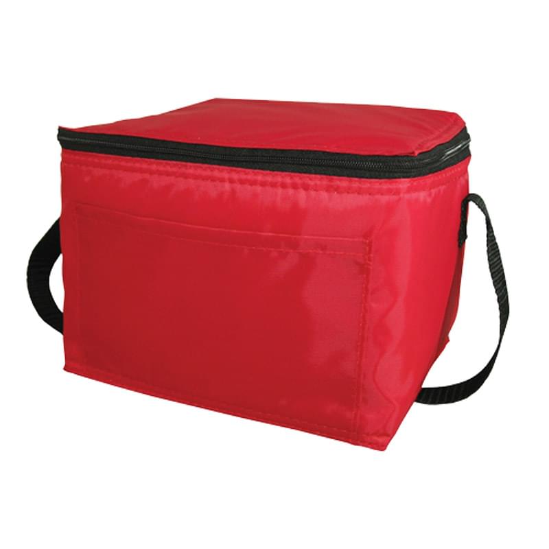 Red color option for 6 Pack Cooler Bag   Polyester Insulated Lunch Bag With Handle & Pocket