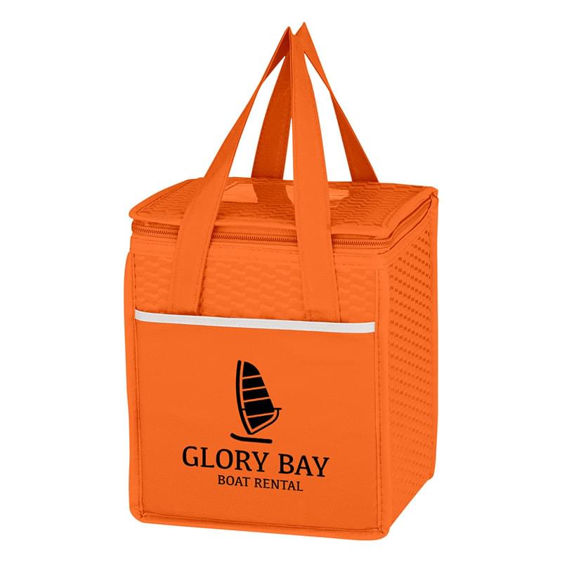 Orange color option for 80 Gram Non Woven, Coated Water Resistant Polypropylene Cooler Bag