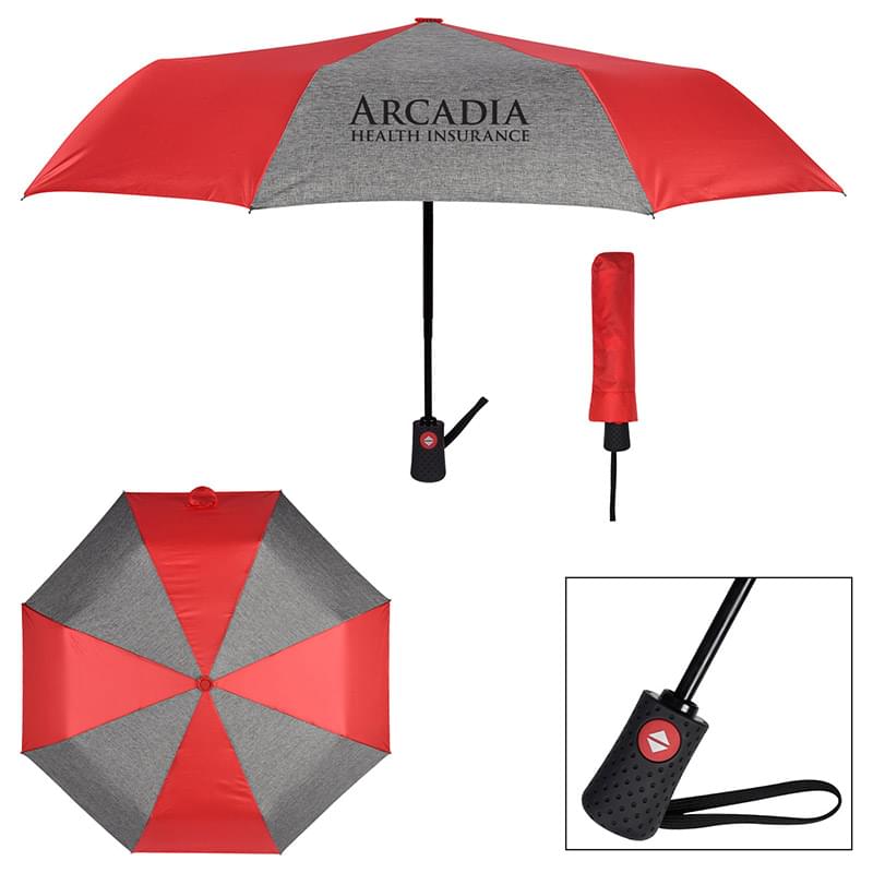Red color option for 42" Arc Heathered Telescopic Folding Umbrella