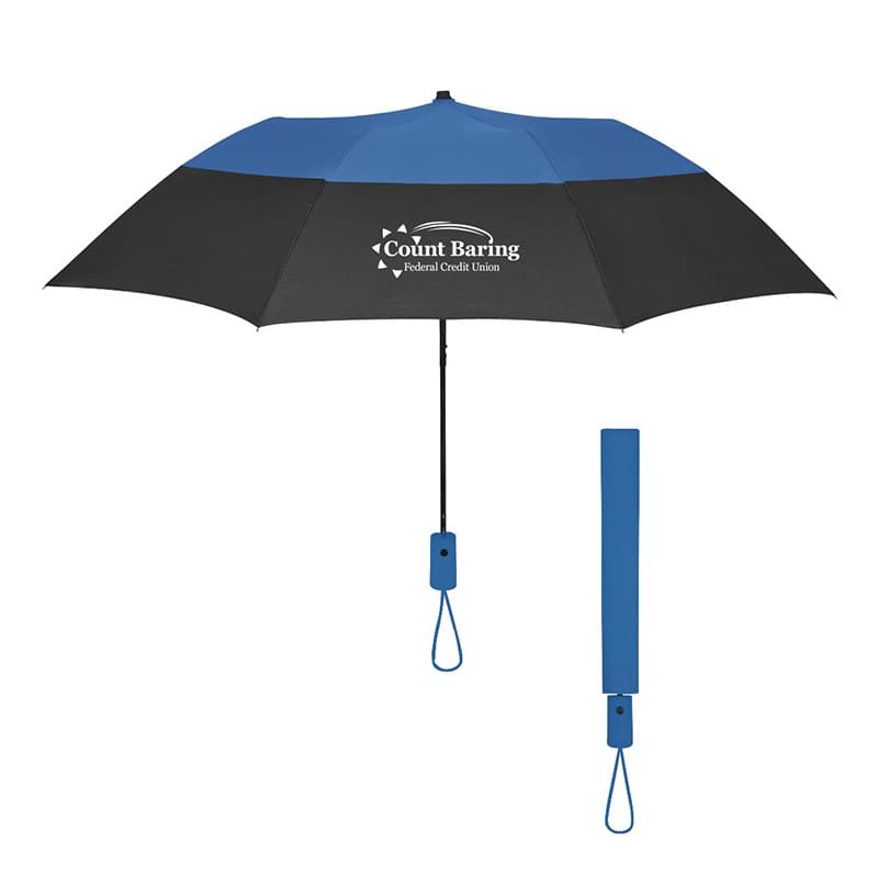 Black/Royal Blue color option for 46" Arc Color Top Folding Umbrella