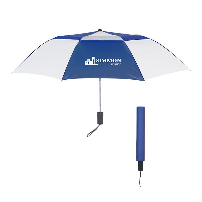 Royal Blue color option for 44" Arc Telescopic Folding Vented Umbrella